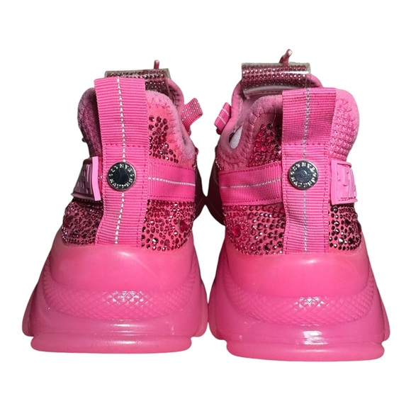 Steve Madden MAXIMA Textile Lace Up Boyfriend Sneakers Sz 6 Hot Pink - Picture 6 of 10